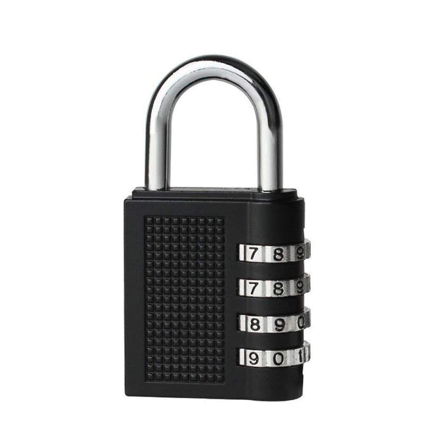 4-Dial Combination Padlock | Resettable Password PinLock for Home, Office, Hotel, Locker, Gate & Safe Security | Multipurpose Durable Lock – Black CH-415