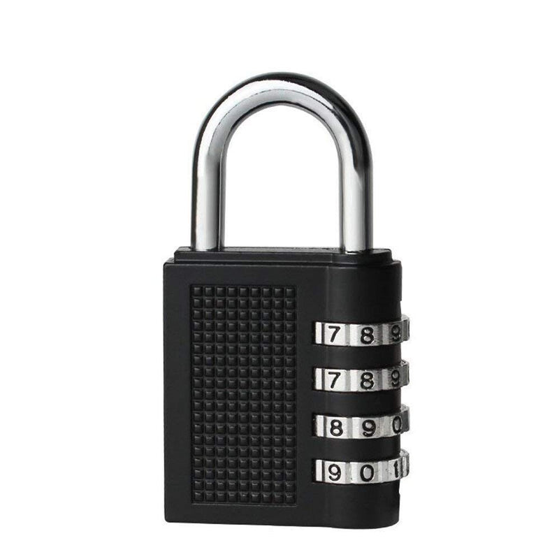 4-Dial Combination Padlock | Resettable Password PinLock for Home, Office, Hotel, Locker, Gate & Safe Security | Multipurpose Durable Lock – Black CH-415