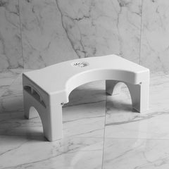 Plastic White Non-Slip Folding Toilet Squat Stool – Portable Foot Rest for Enhanced Bowel Movement, Safe & Comfortable for Adults and Kids