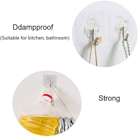 Transparent Wall Hooks, Pack of 3