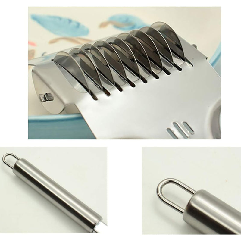 Stainless Steel Noodle Lattice Roller | Handheld Dough Cutter Kitchen Tools Baking Pastry Tool for Noodle Cutter Roller