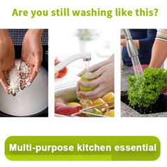 Water Strainer Multi-Use Strainer/Washer Bowl for Rice Vegetable & Fruits (Rice Bowl) (Pack of 1, Green)