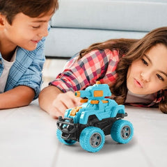 Sky Tech® Monster Tank Launcher Car Truck Friction Powered Cars Toy Monster Toys for Boys 3-7 Years Old 360 Degree Stunt 4wd Push go Truck for Toddlers Kids Gift