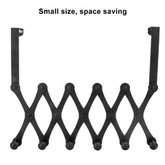 Hat Hanger, Over The Door Hooks, Over Door Towel Rack, Stainless Steel Telescopic Folding Hat Backpack Hanger Door Hanging Rack for Living Room Bedroom(6 Hooks)
