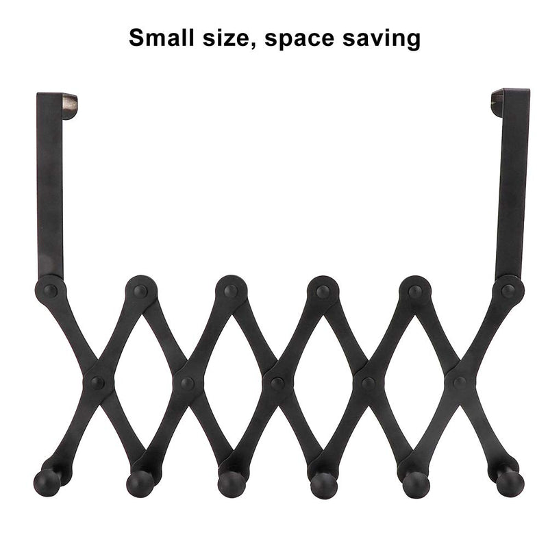 Hat Hanger, Over The Door Hooks, Over Door Towel Rack, Stainless Steel Telescopic Folding Hat Backpack Hanger Door Hanging Rack for Living Room Bedroom(6 Hooks)