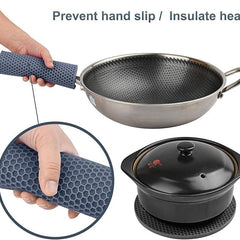 Silicone Trivet Mats | Food Grade BPA-Free | Heat Resistant Non-Slip Hot Pads for Kitchen | Multi-Functional Pan Protectors