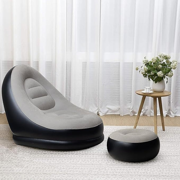 Inflatable Recliner air Cushion Sofa with Household Air Pump, Portable Waterproof and Leak-Proof, Suitable for Indoor/Outdoor, Camping, Traveling
