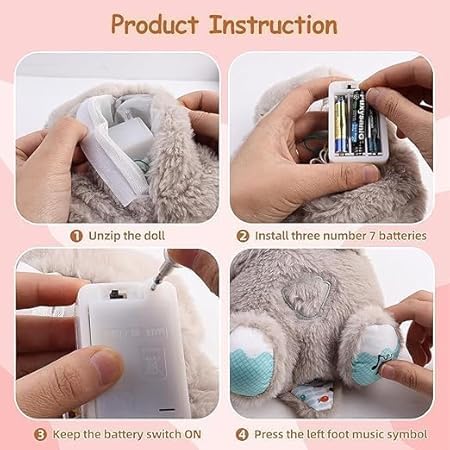 Breathing Teddy Bear Plush Toy for Kids – Soft Sleep Aid with Realistic Breathing Motion, Gentle Light & Music – Comfort Toy for Babies & Toddlers