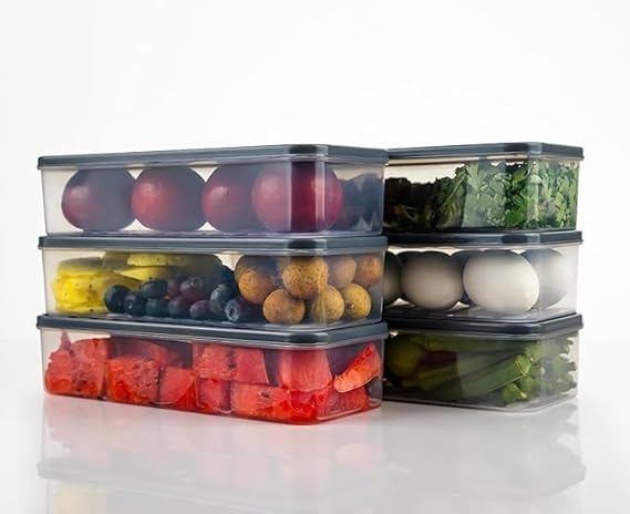 Fridge Storage Boxes Freezer Storage Containers, Container for Kitchen Storage Set, Storage in Kitchen, Vegetable Storage, Draining Crisper Refrigerator Food Box