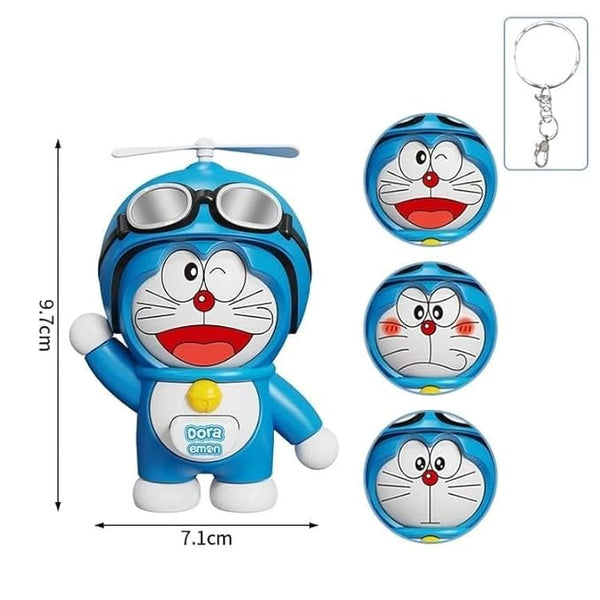 Doraemon Face Changing Keychain 3D Cartoon Character ABS Toy Key Holder Unisex Keychain for Bags, Cars & Gifts Cute Action Figure for Kids & Adults.