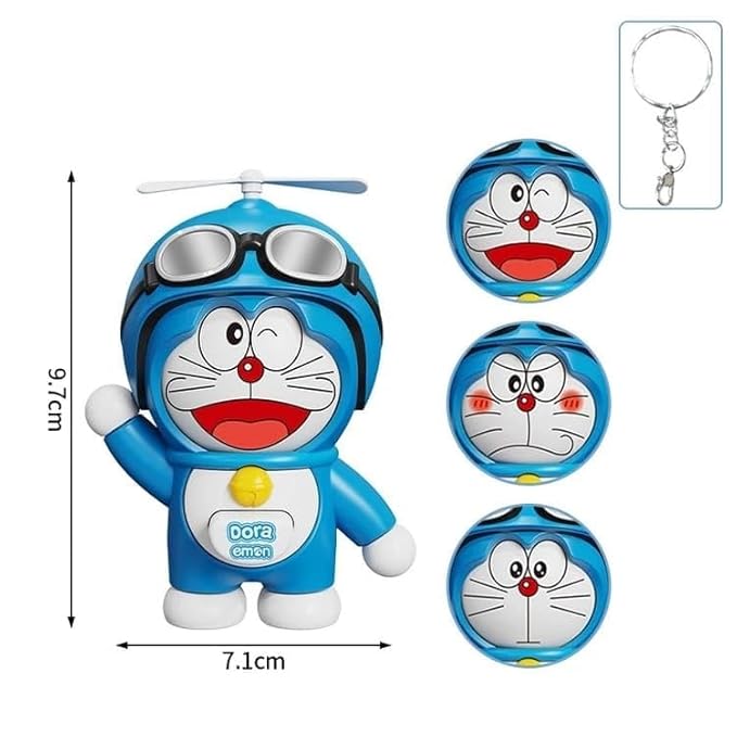 Doraemon Face Changing Keychain 3D Cartoon Character ABS Toy Key Holder Unisex Keychain for Bags, Cars & Gifts Cute Action Figure for Kids & Adults.
