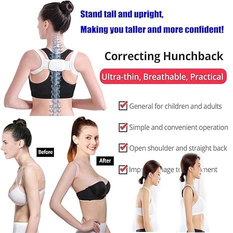 Posture Corrector - Adjustable Back Brace for Men and Women -Relieves Neck, Shoulder, Clavicle, and Back Pain, Back Belt for Back Pain, Breathable Design