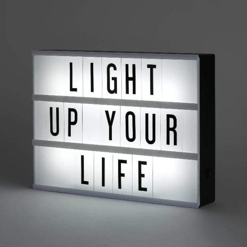 Cinema Light Box with LED Lights | DIY Message Board with Letters & Symbols | Cinematic Light Up Letter Box for Home Decor, Shop Advertising, Parties & Gifts| Boys Girls Valentine Gifts