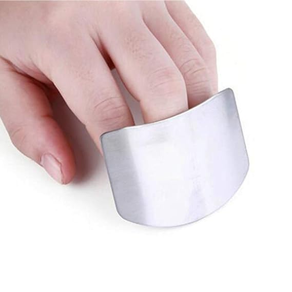 2 PCs Finger Guard For Cutting Kitchen Tool Finger Guard Stainless Steel Finger Protector Avoid Hurting When Slicing and Dicing Kitchen Safe Chop Cut Tool