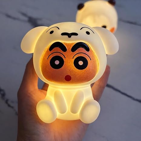 Shinchan Shiro Night Light, Hard Plastic, Switch Glow LED lamp. White Color Light, Designed as a Sleep Companion, Ideal for Children & Home Decor (Small Size)