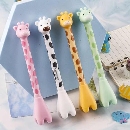 Giraffe Gel Pen 0.5mm – Cute Animal Shaped Novelty Pen | Decorative Fun Stationery | Birthday Return Gift, Party Favor, School Supplies, Gift for Teens