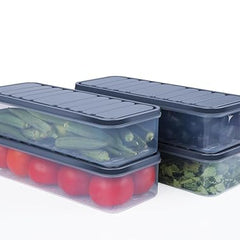 Fridge Storage Boxes Freezer Storage Containers, Container for Kitchen Storage Set, Storage in Kitchen, Vegetable Storage, Draining Crisper Refrigerator Food Box