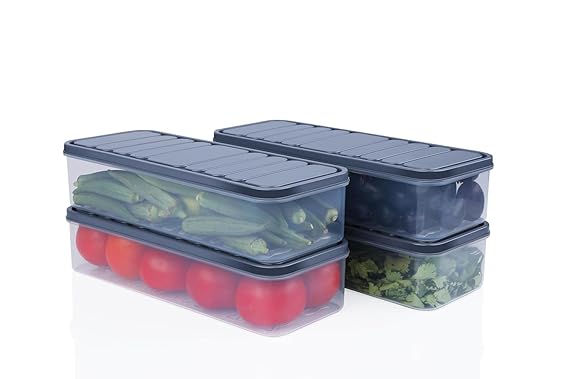 Fridge Storage Boxes Freezer Storage Containers, Container for Kitchen Storage Set, Storage in Kitchen, Vegetable Storage, Draining Crisper Refrigerator Food Box