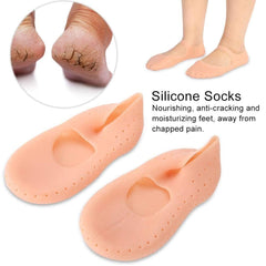 eel Socks Care Silicone Socks with Comfort Strap, Full Length, Anti-Crack Moisturizing Gel Protection (Anti Crack Full Heel Socks with Strap)