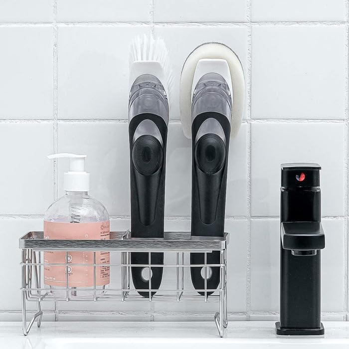 Multipurpose Cleaning Brush, Utensil & Dish Scrubber with Soap Dispenser, Soap Dispensing Dish Brush Set, Kitchen Cleaning Scrub, Design,Durable & Smooth Body Sink Dish Washing