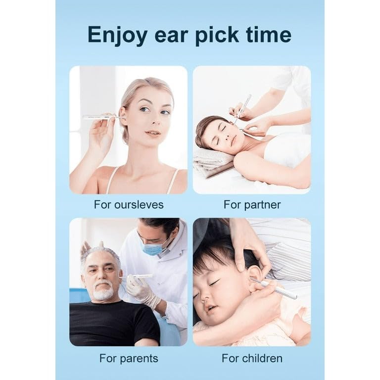 New Ear Cleaner Tool Endoscope Otoscope, Ear Wax Cleaner with 1080p FHD Camera Ear wax remover Tool with Wifi Connection & 6 LED Lights Multi (C)
