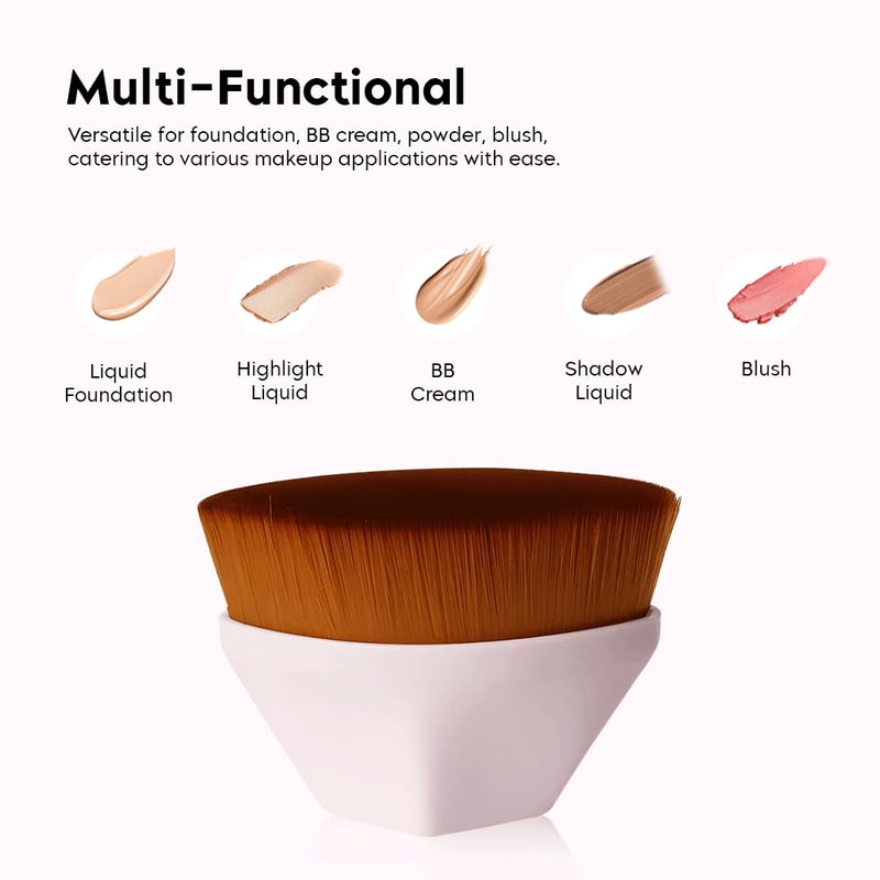 Makeup Foundation Brush for Face Makeup Blending Liquid & Cream Cosmetics Brush with Protective Case (Light Purple)