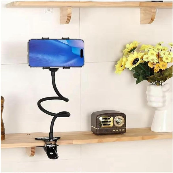 Flexible 360 Degree Rotatable Clip Phone Holder Black
