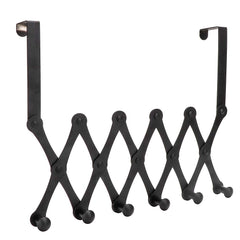 Hat Hanger, Over The Door Hooks, Over Door Towel Rack, Stainless Steel Telescopic Folding Hat Backpack Hanger Door Hanging Rack for Living Room Bedroom(6 Hooks)