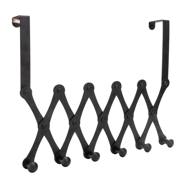 Hat Hanger, Over The Door Hooks, Over Door Towel Rack, Stainless Steel Telescopic Folding Hat Backpack Hanger Door Hanging Rack for Living Room Bedroom(6 Hooks)
