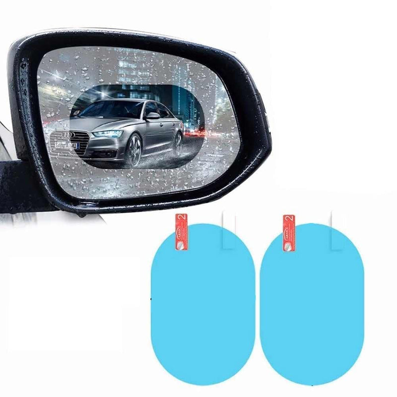 Anti Fog Film for Car Rear View Rainproof, Waterproof Mirror HD Nano Coating, Anti-Water Protective Film Sticker, Anti Scratch, Anti Glare Side Car Mirror Accessories for All Vehicles (2Pc)