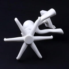 360 Degree Rotating Figure 6 Claw Kitchen Utensils Holder Hook OrganizerKitchen Rack, Non-Punching and Trace Sticky Hook for Bathroom, Door, Wall, White
