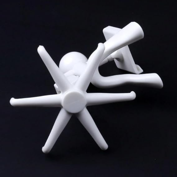 360 Degree Rotating Figure 6 Claw Kitchen Utensils Holder Hook OrganizerKitchen Rack, Non-Punching and Trace Sticky Hook for Bathroom, Door, Wall, White