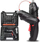47 in 1 Cordless Electric Screwdriver Set, USB Rechargeable, with Bits and Accessories, Black
