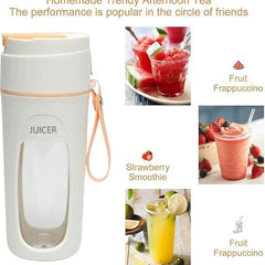 8-Leaf Blade Portable Travel Juicer Compact, Lightweight, and Easy to Clean Design for On-The-Go Juice Extraction USB Rechargeable Crushing Ice, Fruits and Vegetables, Multi-Purpose