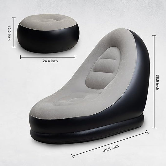 Inflatable Recliner air Cushion Sofa with Household Air Pump, Portable Waterproof and Leak-Proof, Suitable for Indoor/Outdoor, Camping, Traveling
