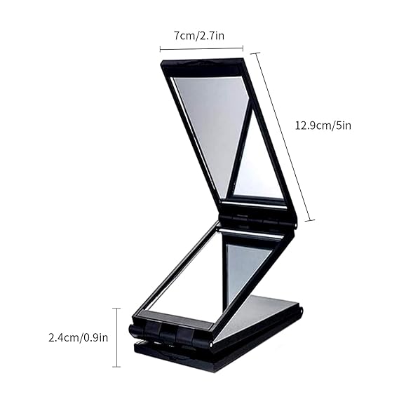 4-Way Self Haircut Mirror 360° Portable Foldable Mirror for Braiding, Hair Cutting, Styling & Grooming Back of Head Makeup Mirror with Adjustable Panels for Home or Salon Use