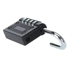 4-Dial Combination Padlock | Resettable Password PinLock for Home, Office, Hotel, Locker, Gate & Safe Security | Multipurpose Durable Lock – Black CH-415