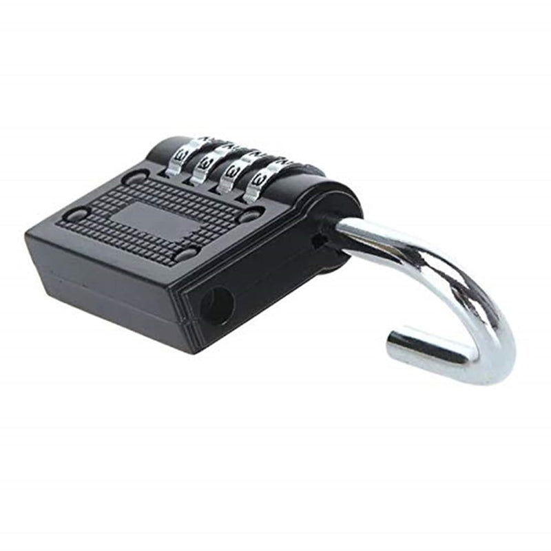 4-Dial Combination Padlock | Resettable Password PinLock for Home, Office, Hotel, Locker, Gate & Safe Security | Multipurpose Durable Lock – Black CH-415
