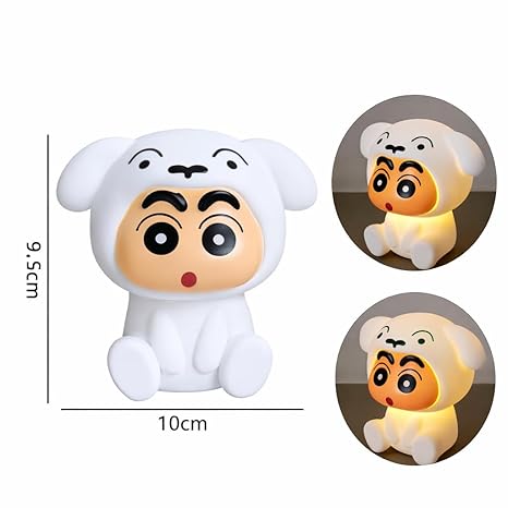 Shinchan Shiro Night Light, Hard Plastic, Switch Glow LED lamp. White Color Light, Designed as a Sleep Companion, Ideal for Children & Home Decor (Small Size)