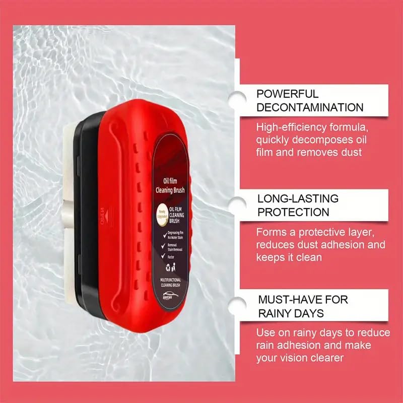 Automotive Oil Film Cleaning Brush, Glass Cleaning Board, Car Glass Oil Film Removal Cleaner, Powerful Windshield Cleaner & Remover, Enhance Visual Effect of Windshield