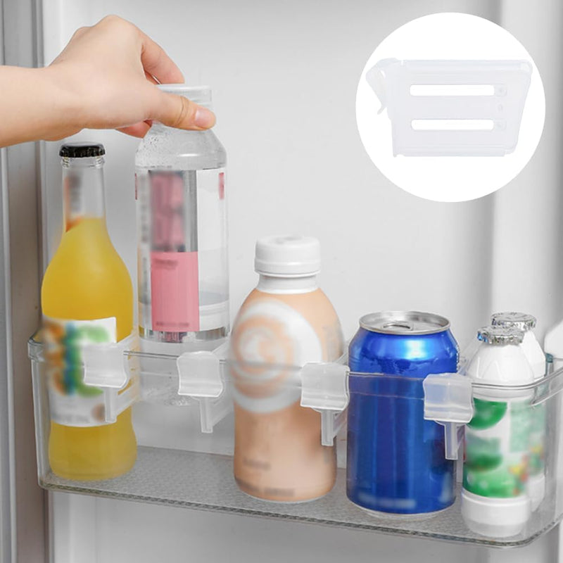 5 Pack Fridge Storage Divider Adjustable Organiser Rack for Sachets Seasoning Sauce Packets Space Saving Refrigerator Internal Drawer Adjustable Divider 5 Pack Shelf Divider Clip