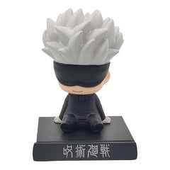 Super Hero Satoru Gojo Jujutsu Kaisen Action Figure Limited Edition Bobblehead with Mobile Holder for Car Dashboard, Office Desk & Study Table (Pack of 1)
