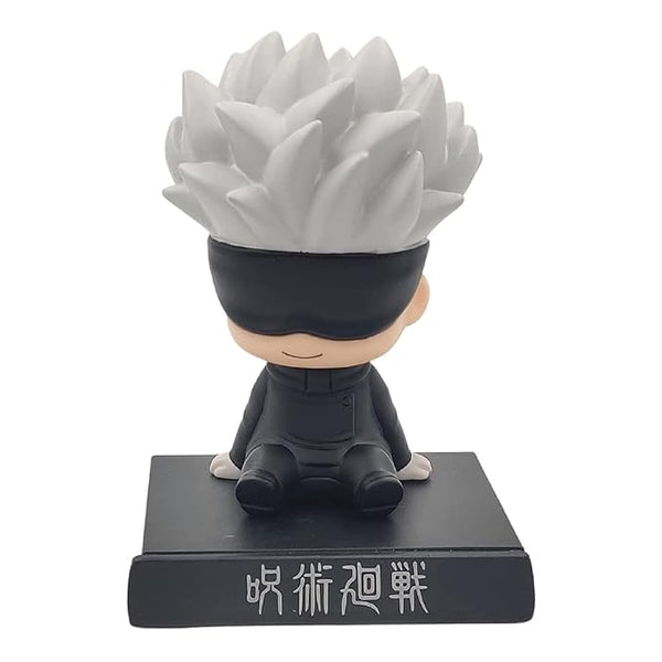 Super Hero Satoru Gojo Jujutsu Kaisen Action Figure Limited Edition Bobblehead with Mobile Holder for Car Dashboard, Office Desk & Study Table (Pack of 1)