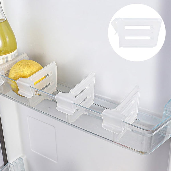 5 Pack Fridge Storage Divider Adjustable Organiser Rack for Sachets Seasoning Sauce Packets Space Saving Refrigerator Internal Drawer Adjustable Divider 5 Pack Shelf Divider Clip