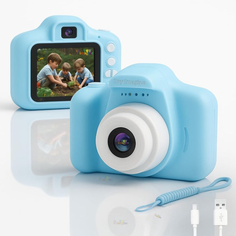 Digital Camera Toy – 3.0MP 1080P HD Video Camera with 2-Inch Screen & 32GB Capacity – Easy USB Rechargeable, Fun, Educational & Birthday Gift for Boys & Girls Age 3–12(Blue)