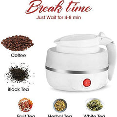 Portable Folding Silicone Water Kettle 1L Water Pot Outdoor Camping Travelling Hiking Kitchen Tools Tea Coffee Kettle Multi-Color (Set of 1) (MultiColor)