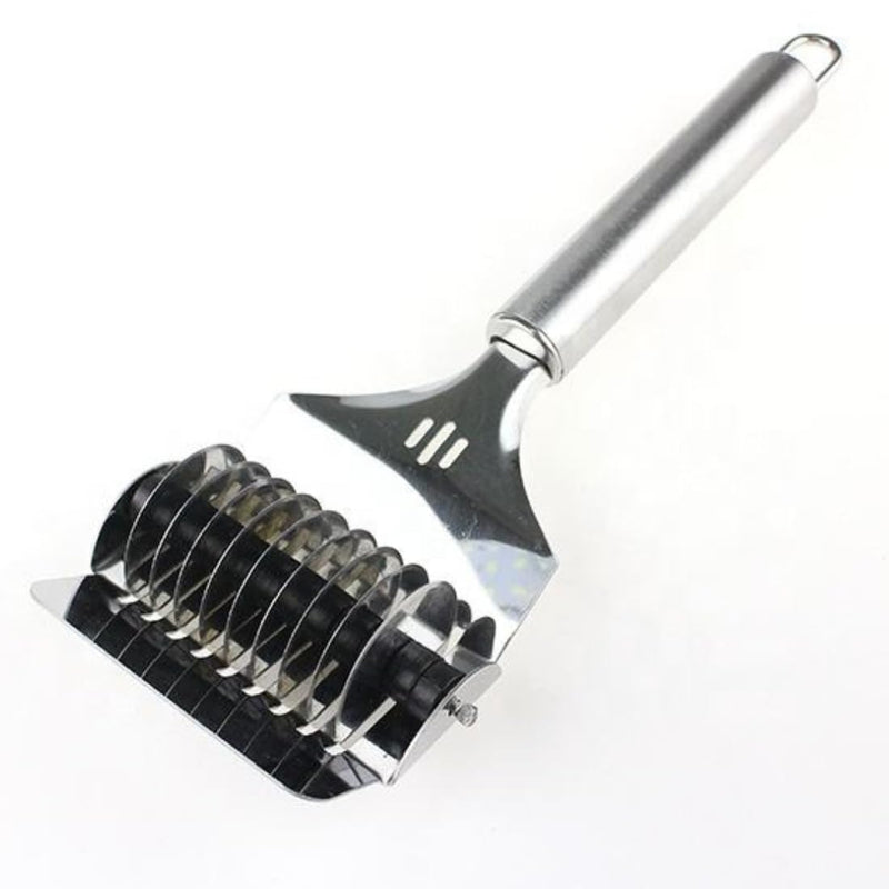 Stainless Steel Noodle Lattice Roller | Handheld Dough Cutter Kitchen Tools Baking Pastry Tool for Noodle Cutter Roller