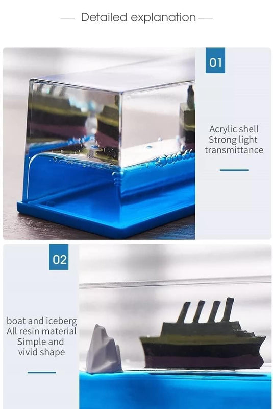 Car Interior Dashboard Decoration, Titanic Wave Cruise Ship, Liquid Wave Cruise Ship Decoration, Nautical Showpiece for Show Piece for Home Decor, Car Dashboard, Living Room, Office