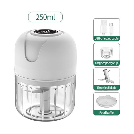 Electric Mini Garlic Chopper USB Meat Grinder Garlic Masher Machine Sturdy Durable Crushed Ginger Vegetable Crusher