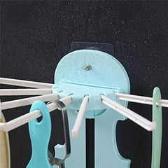 7 in 1 Wall Hanger Multifunction for Bathroom & Kitchen Wall Mounted Pull-Out Hanger Rack Without Punching Hooks Up for Home, 7 Adjustable Stick for Hanging Accessories